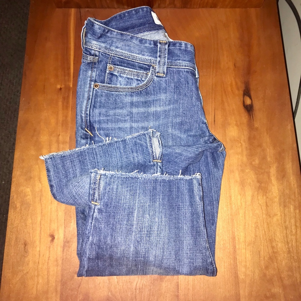 🌻ABERCROMBIE&FITCH🌻distressed denim crop SIZE4 - Picture 6 of 6